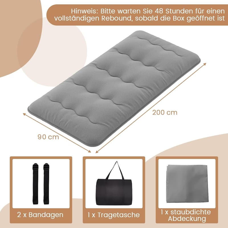 Faltbare Japanische Tatami-Matte 90x200 cm mit waschbarem Bezug