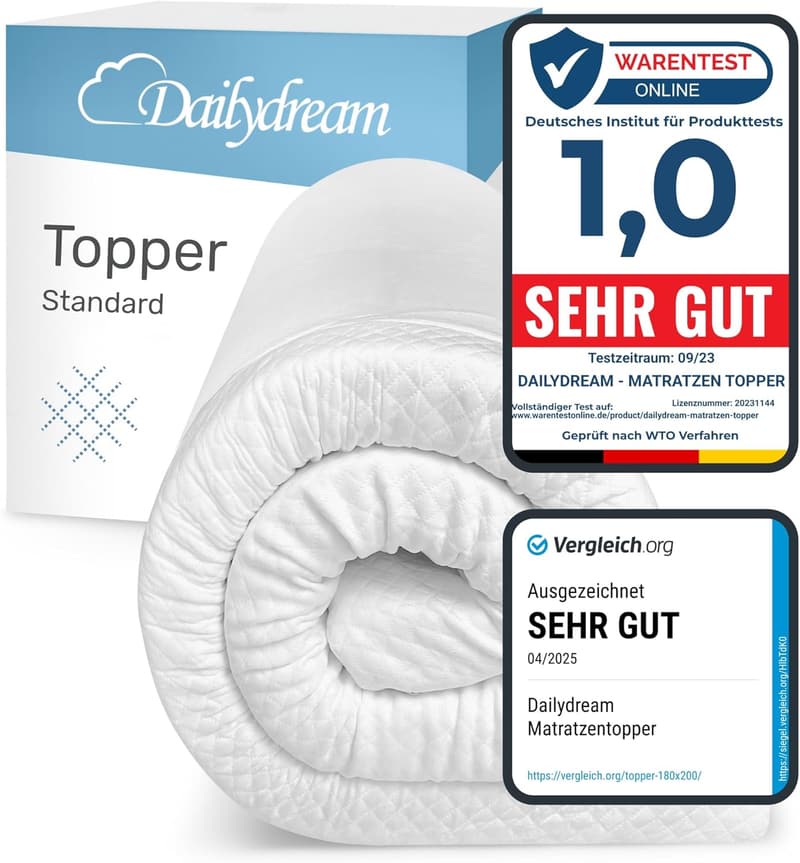Dailydream Matratzentopper 140x200 cm mit Memory Foam Effekt