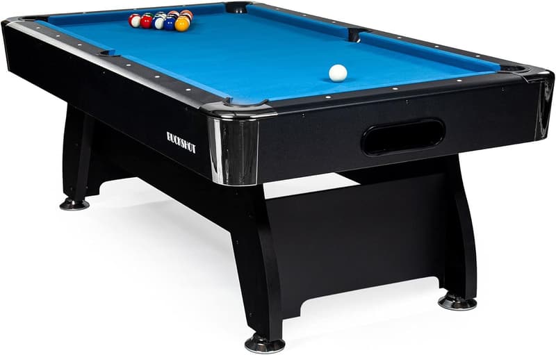 Billardtisch 7ft mit Kugelrücklauf und Zubehör - Buckshot Blackmagic