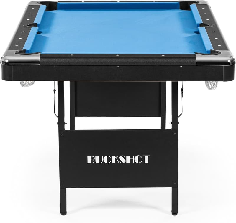 Klappbarer 6 Fuß Billardtisch mit Zubehör – Blau/Schwarz