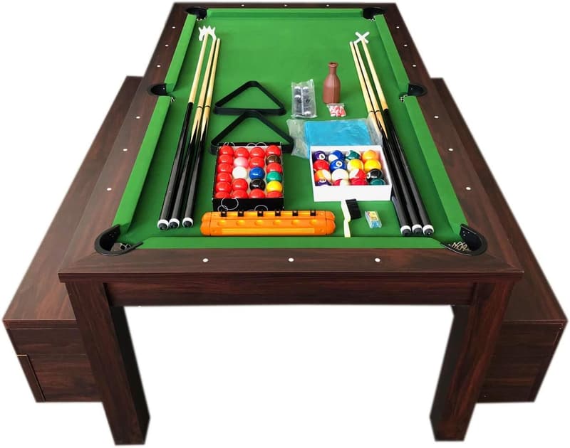 Billardtisch 7 FT für Billardspiele mit Tischplatte und Bänken