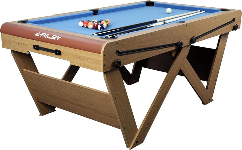 Snooker- und Billardtisch 1,8 m, W-Bein, komplett spielbereit