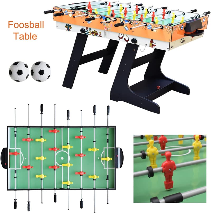 Multifunktionaler Tischspiel mit 8 in 1 - Tischfußball, Billard, Air Hockey, Tischtennis 4FT