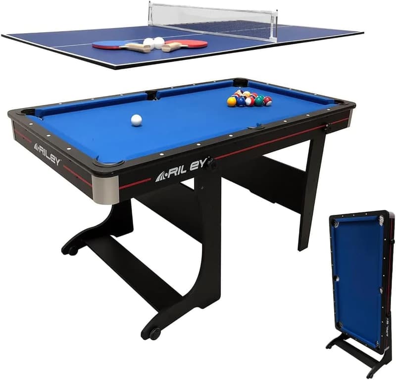 Riley 2-in-1 Klapp-Billardtisch mit Tischtennisfunktion – inkl. Zubehör