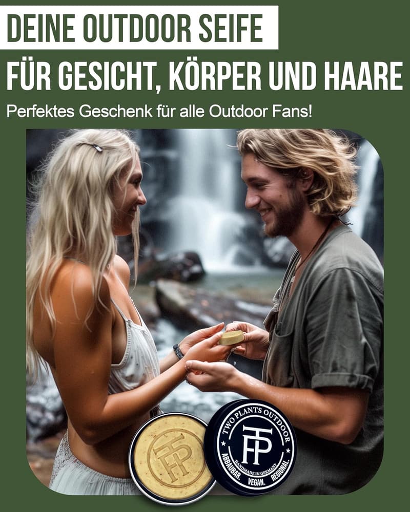 Umweltfreundliche Handgesiedete Outdoorseife für Männer mit Seifenbox