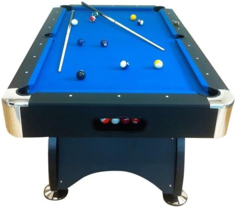 Robuster Pool Billardtisch 7 ft in Blau mit Zubehör, 145 kg