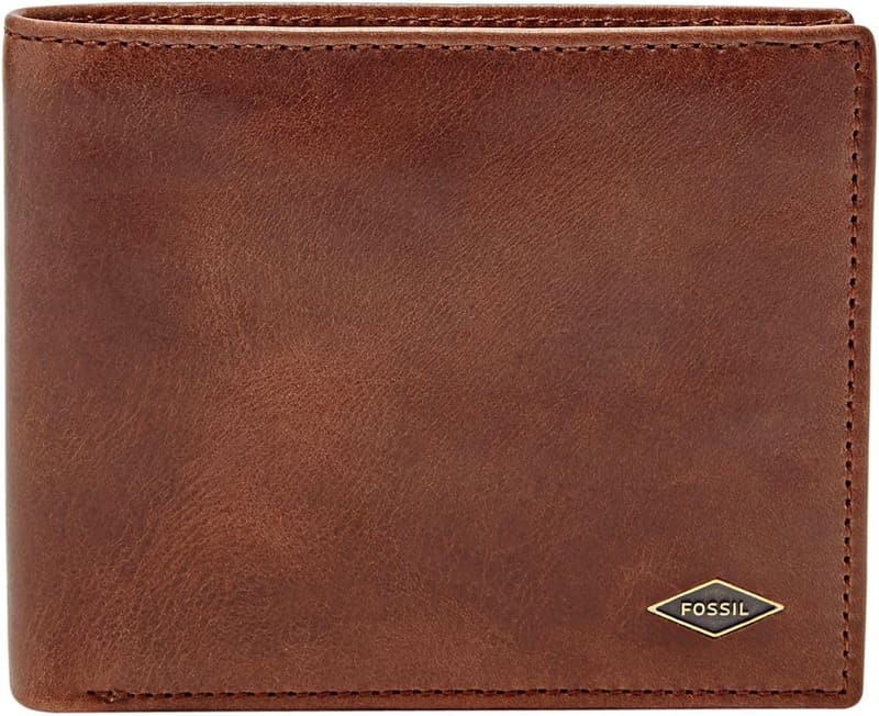 Fossil Herren Geldbörse aus Leder, Bifold, kompakt & stilvoll