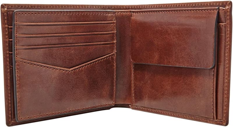Fossil Herren Geldbörse aus Leder, Bifold, kompakt & stilvoll