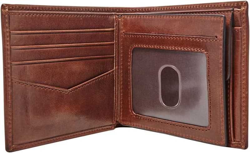 Fossil Herren Geldbörse aus Leder, Bifold, kompakt & stilvoll