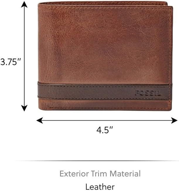 Fossil Herren Geldbörse aus Leder, Bifold-Design, 11,43 cm