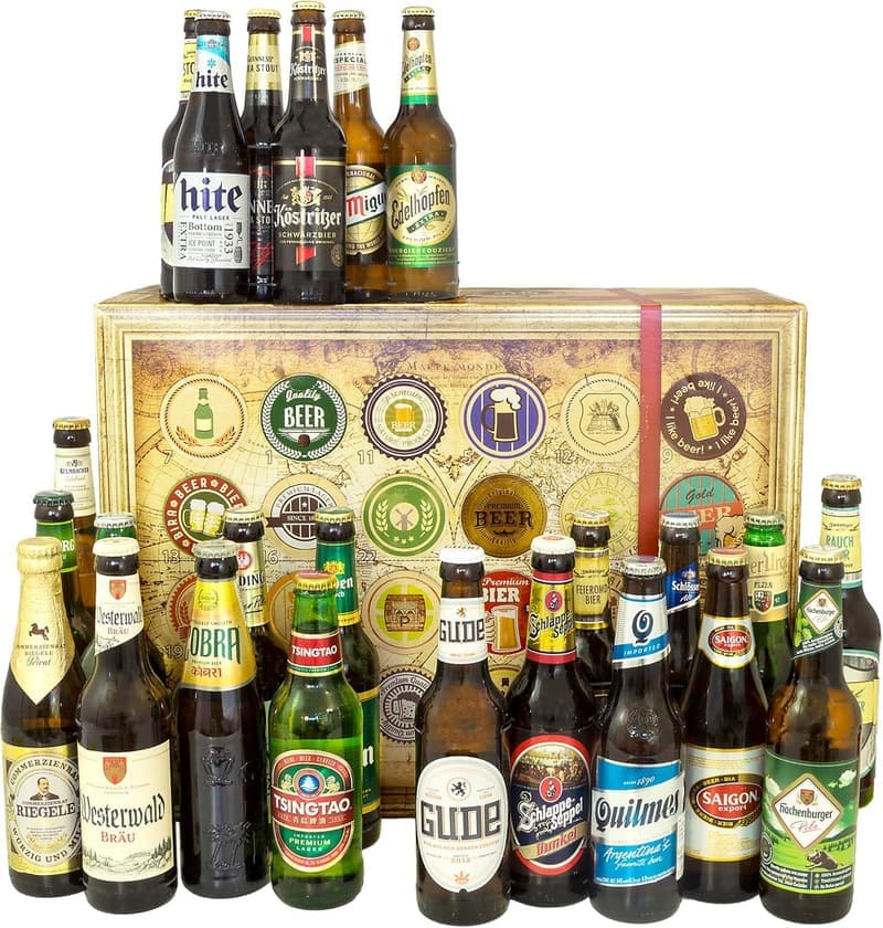 Geschenkset 24x Biere aus aller Welt für Männer zum Geburtstag