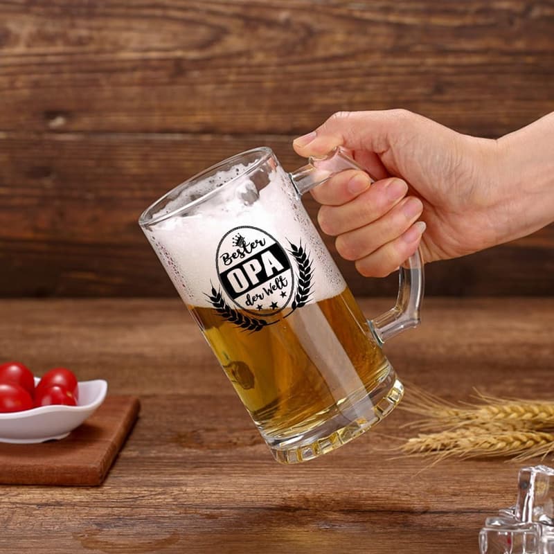 Bierkrug 0,5 Liter für den besten Opa – Geschenk zur Feierlichkeit