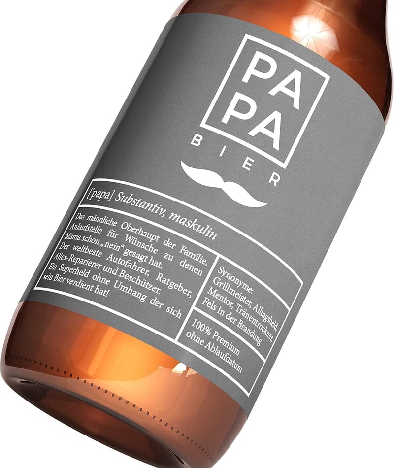 Vatertagsgeschenk: Selbstklebende Bieretiketten für Papa (6 Stück)
