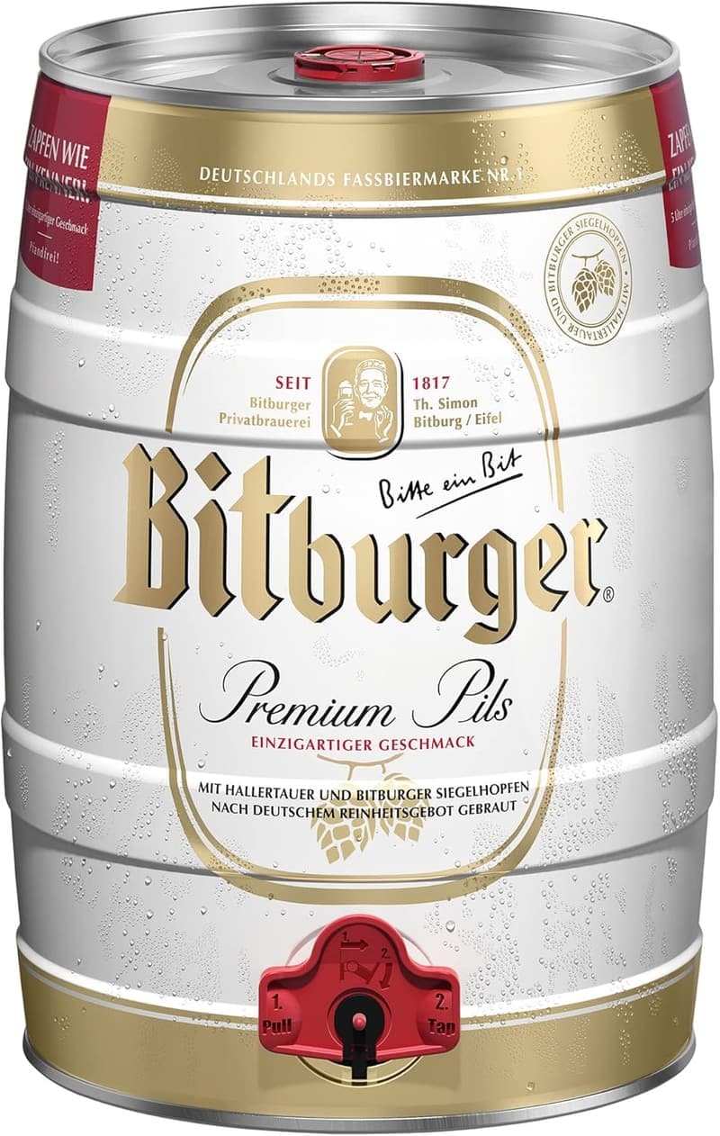 Bitburger Premium Pils Partyfass 5l mit Zapfhahn