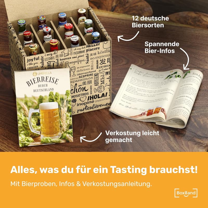 Geschenkset für Männer: 12 Bierspezialitäten aus Deutschland 0,33l