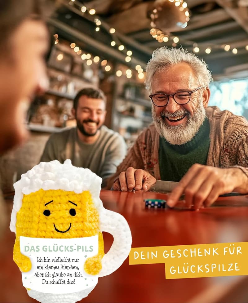 Glücks-Pils Ingo Geschenkset mit Pocket Hug für Männer