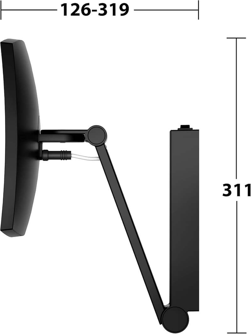 Kosmetikspiegel mit LED-Beleuchtung, 5-fach vergrößert, Chrom