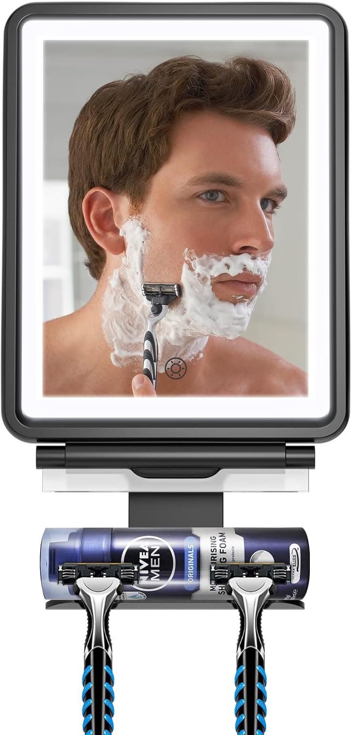 Beleuchteter Duschspiegel mit Rakel – fogless, dimmbar, zur Rasur