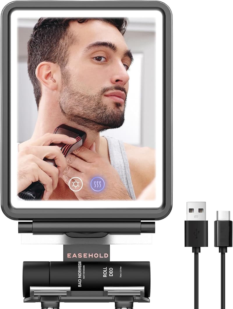 EASEHOLD LED Duschspiegel mit Antibeschlag und 3 Lichtfarben