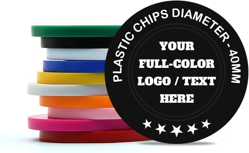Benutzerdefinierte Poker-Chips 40 mm mit vollem Farbaufdruck für Hochzeiten und Events