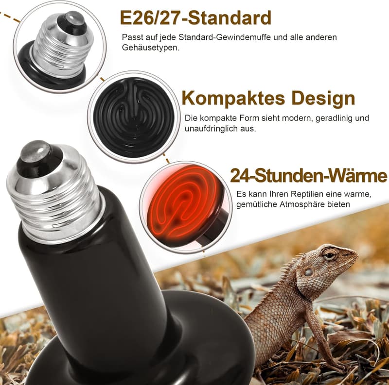 NEPTONION 150 W Keramik-Wärmstrahler für Reptilien und Amphibien