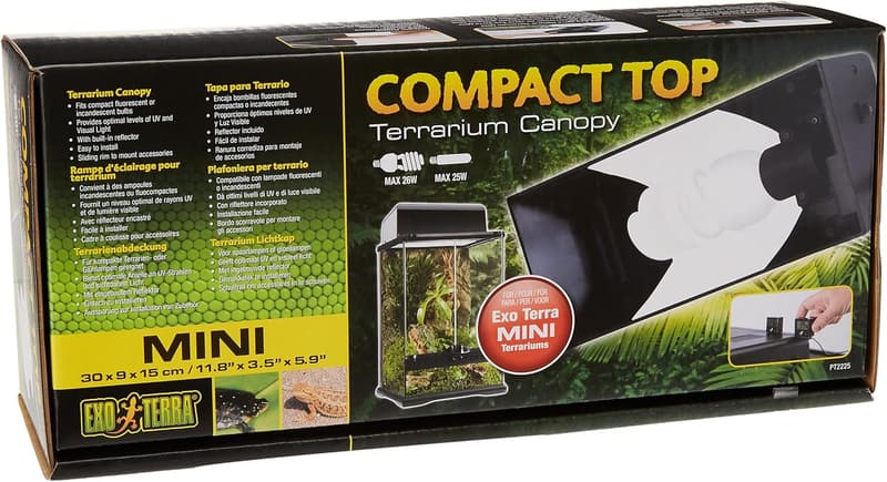 Terrarienabdeckung Mini für 1 Lampe mit Reflektor, E27, 30 x 9 x 15 cm