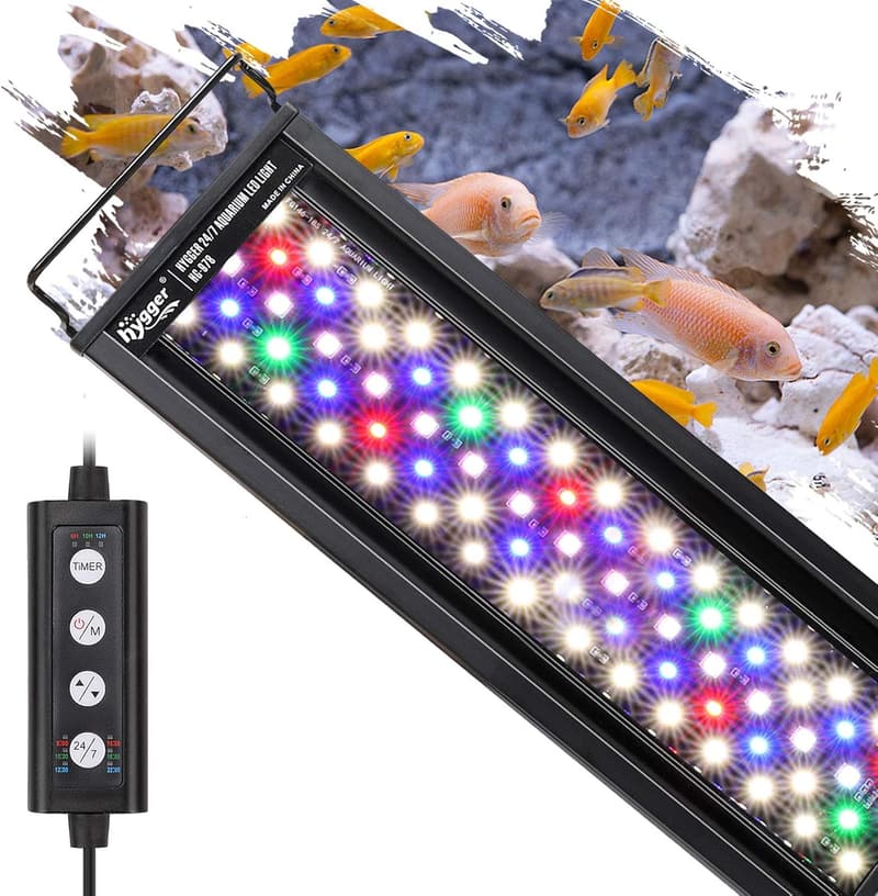 Aquarium LED Beleuchtung mit 7 Farben und einstellbarer Zeitschaltung (36W)