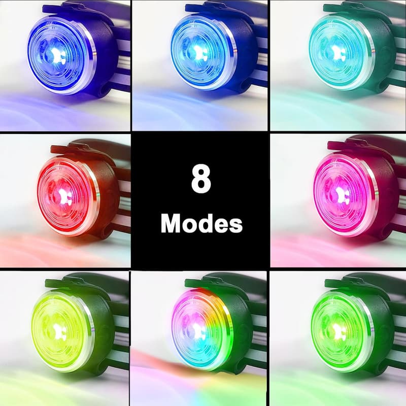 2 Stück aufladbare LED-Hundelichter mit 8 Modi, IP66 wasserdicht