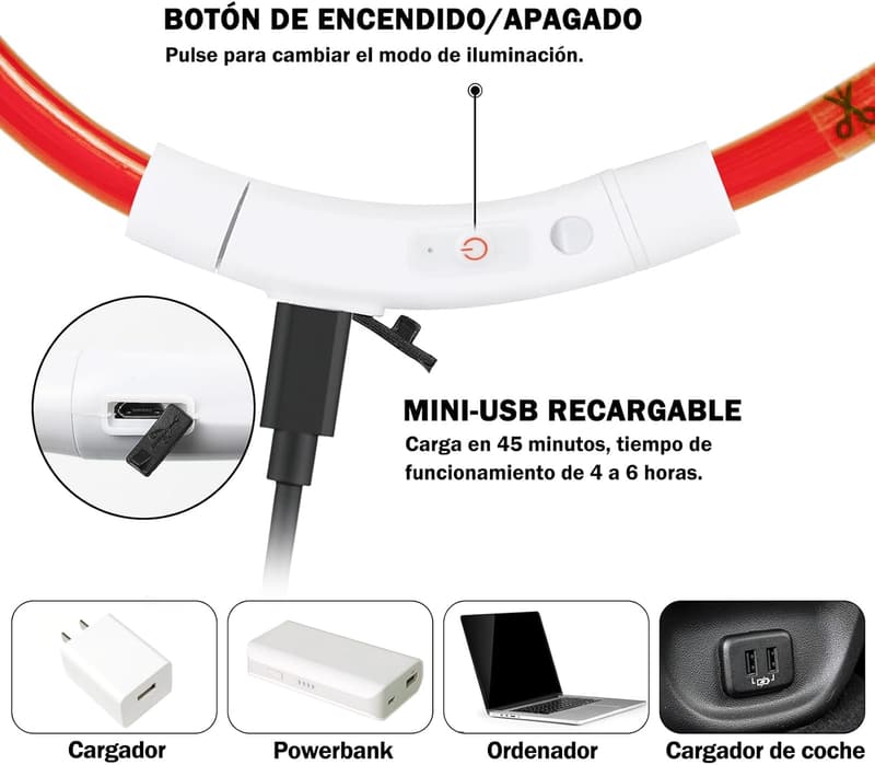 Leuchthalsband für Hunde – USB aufladbar, wasserdicht, 3 Modi