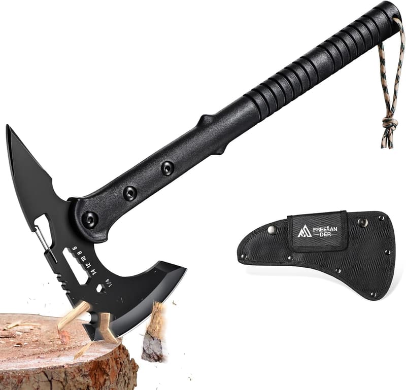 Survival Axt - Scharfe Campingbeil mit Nylon-Scheide für Männer