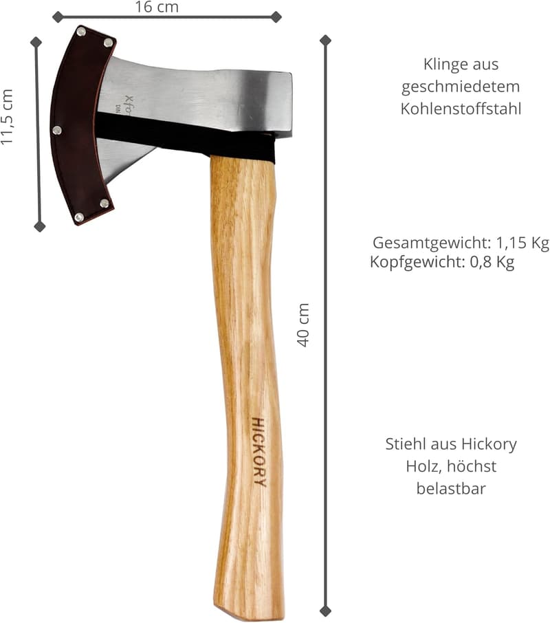 Forstaxt- und Universalaxt-Set mit Eschen- und Hickorystiel