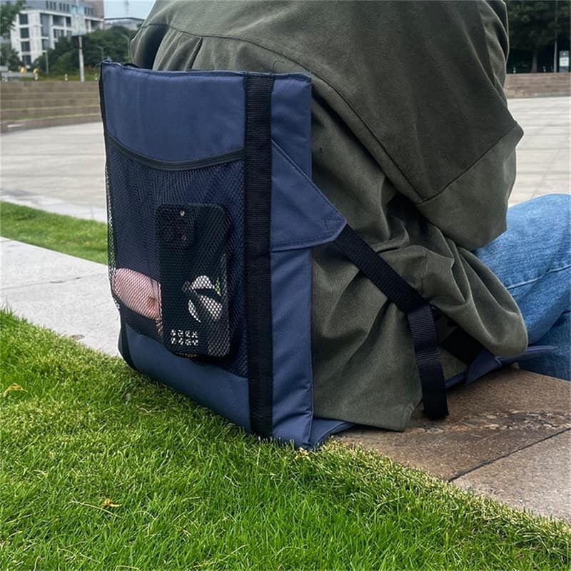 Tragbares Stadion-Sitzkissen mit Rückenlehne und Netztasche