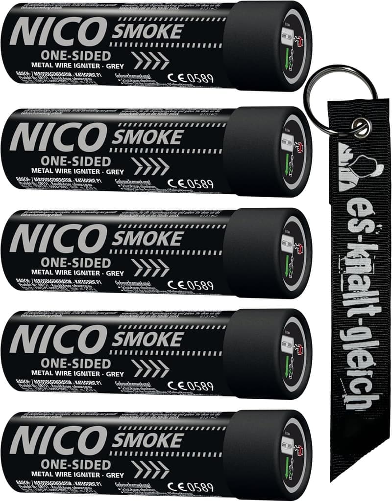Smoke Grenades im 5er Pack – 120 Sekunden, schwarz-grau, von NICO Europe