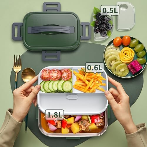 Tragbare Heiz-Lunchbox 100W, 3-in-1 Edelstahl, für Auto und Büro
