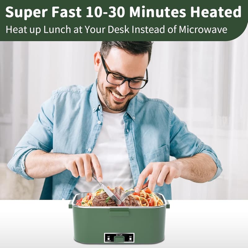 Tragbare Heiz-Lunchbox 100W, 3-in-1 Edelstahl, für Auto und Büro