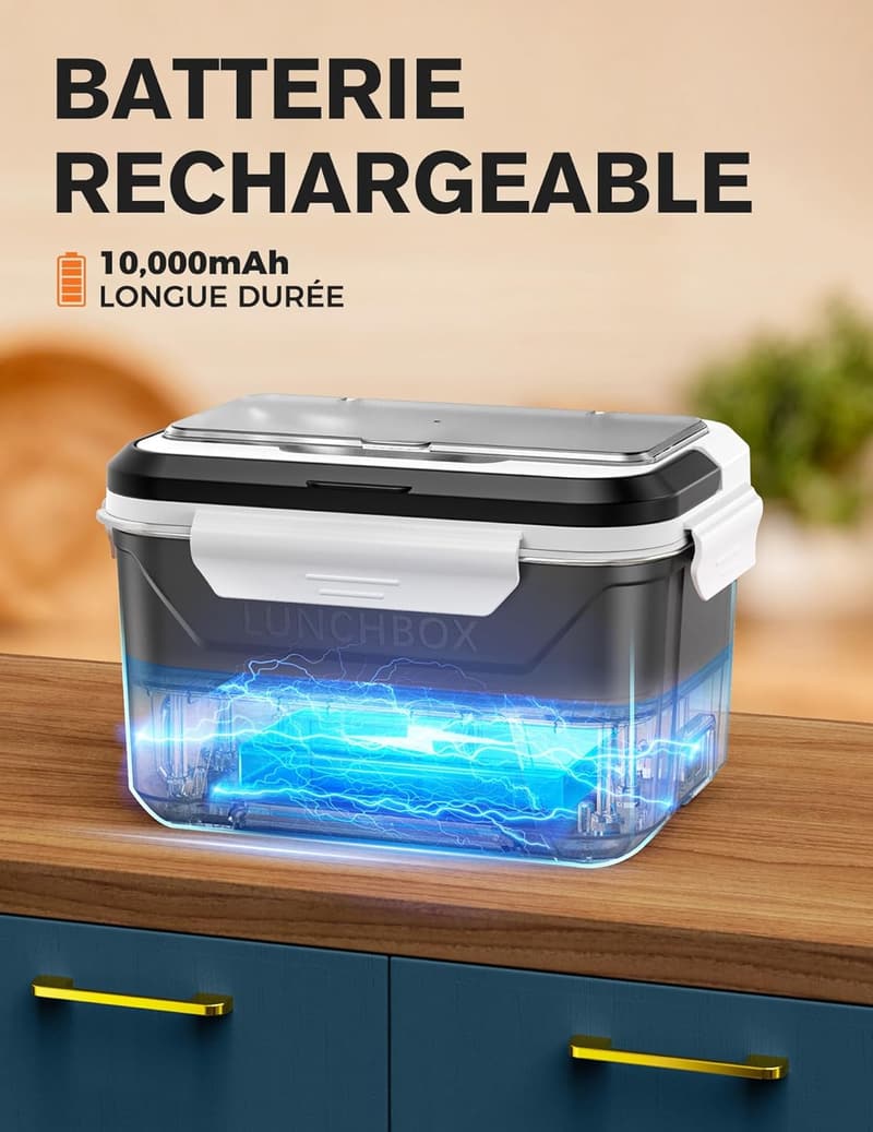 Elektrische Lunchbox für Erwachsene mit Aufheizfunktion und Isoliertasche 1,3L