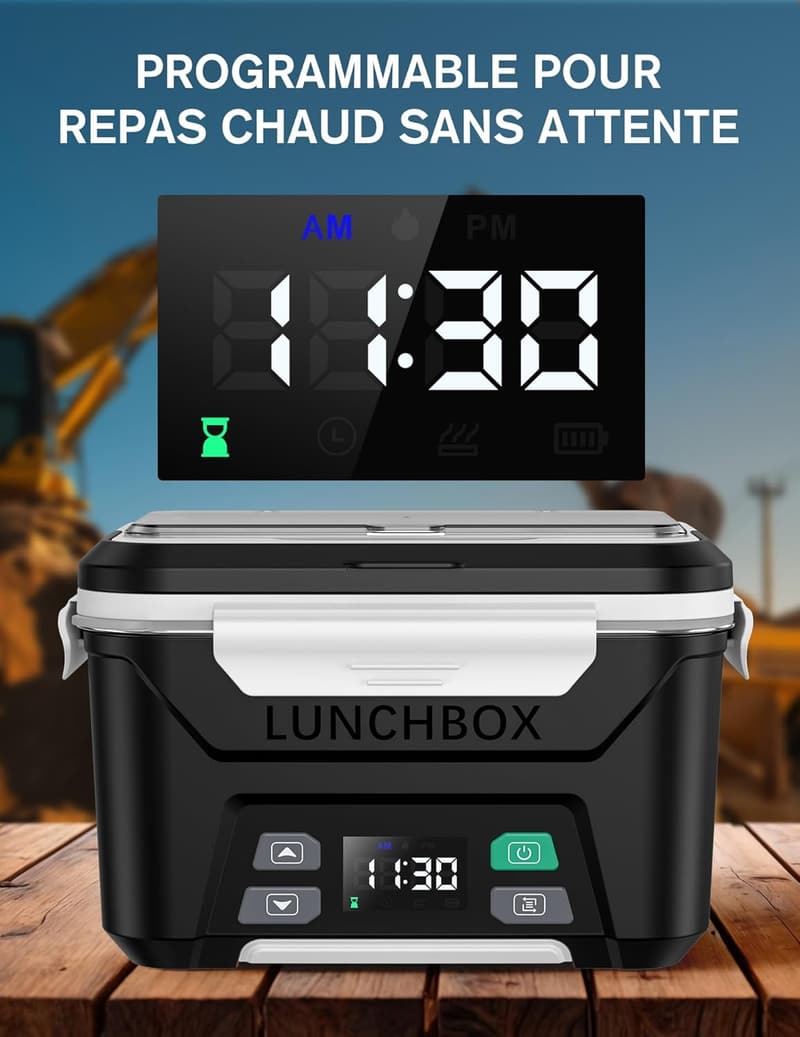 Elektrische Lunchbox für Erwachsene mit Aufheizfunktion und Isoliertasche 1,3L