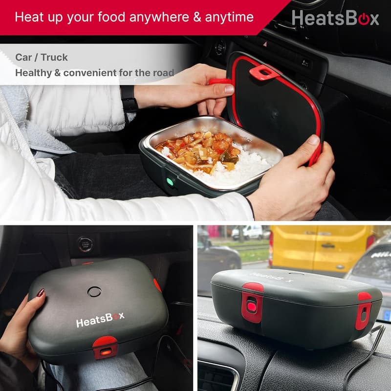 Faitron HeatsBox DRIVE: Elektrische Lunchbox aus Edelstahl für Auto