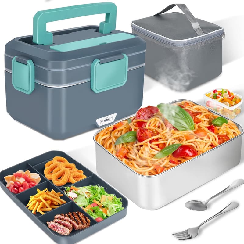 Elektrische Lunchbox 3,5L mit Besteck für unterwegs und Camping
