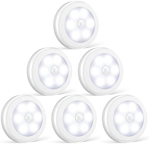 LED Nachtlicht mit Bewegungsmelder - Batteriebetrieben, 6er Set, magnetisch, für Flur und Schlafzimmer