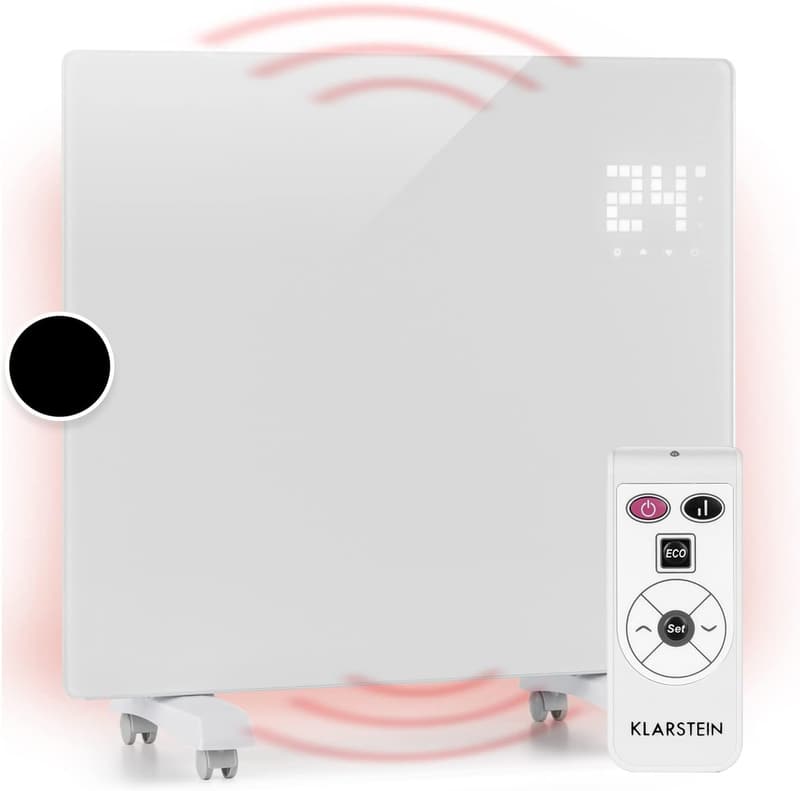 Energiesparende mobile Elektroheizung mit Thermostat, 1000 W