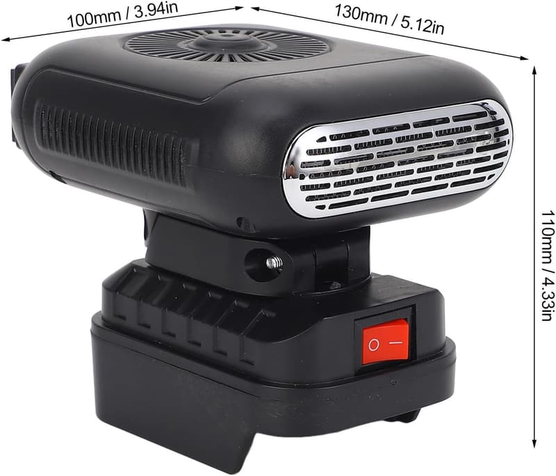 Tragbare batteriebetriebene Heizung mit 2 Temperaturen und 90° Flip