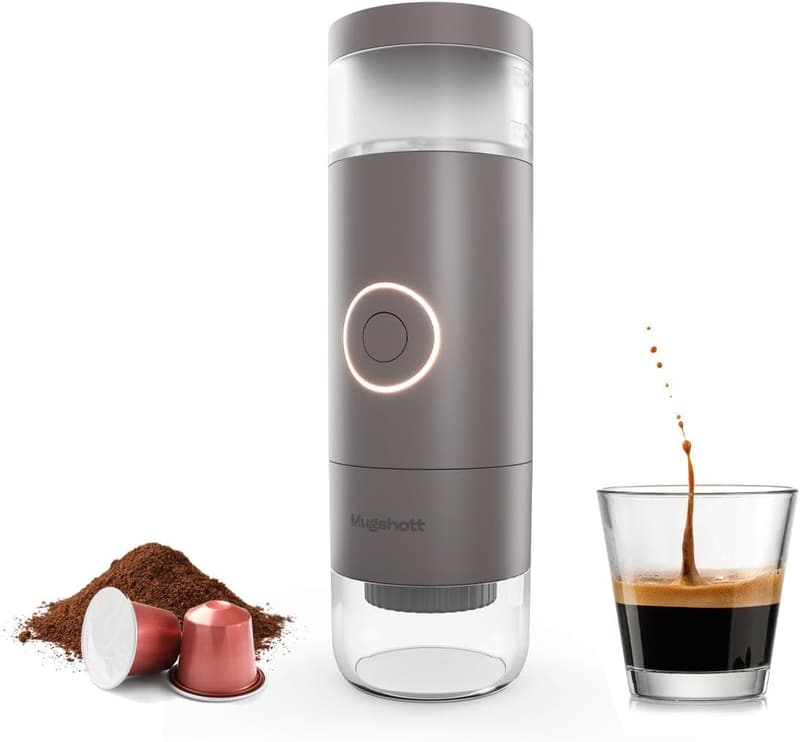 Mugshott Tragbare Kaffeemaschine – App-gesteuert, 120 ml, 19 Bar Druck