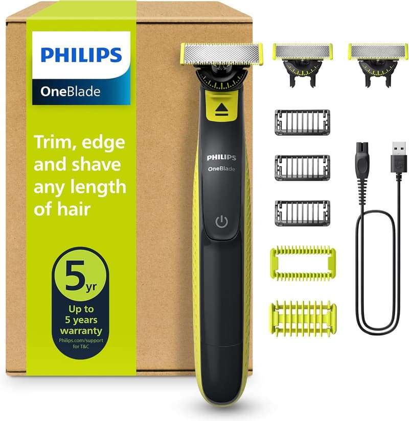 Philips OneBlade 360 Rasierer für Gesicht & Körper inkl. 3 Klingen und Kammaufsätzen
