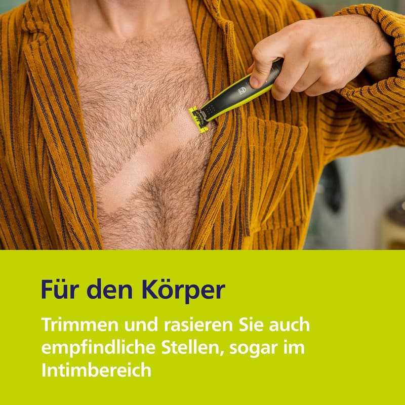 Philips OneBlade 360 Rasierer für Gesicht & Körper inkl. 3 Klingen und Kammaufsätzen