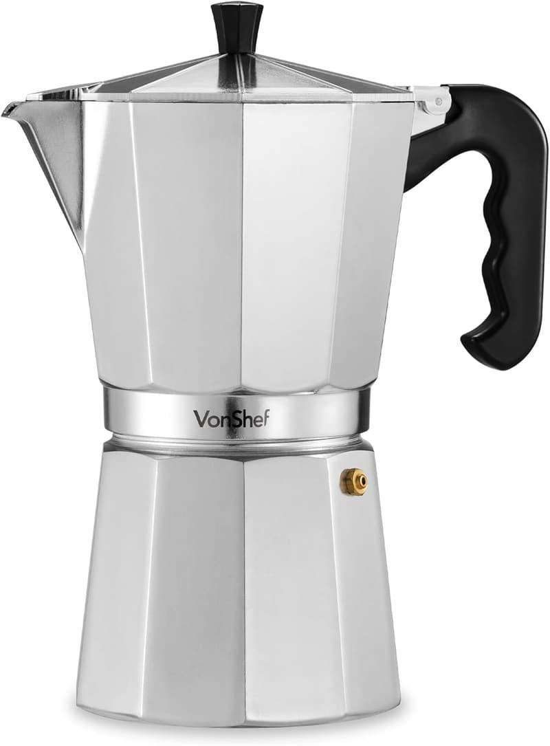 Italienischer Espressokocher aus Aluminium, 600 ml für 12 Tassen