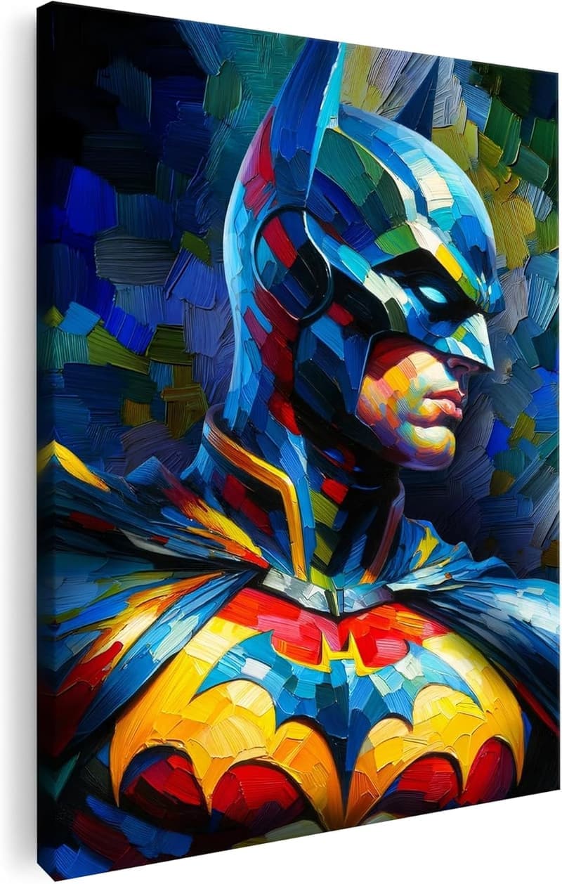 Batman Wandbild XXL – Buntes, modernes Leinwandbild für Wohnzimmer