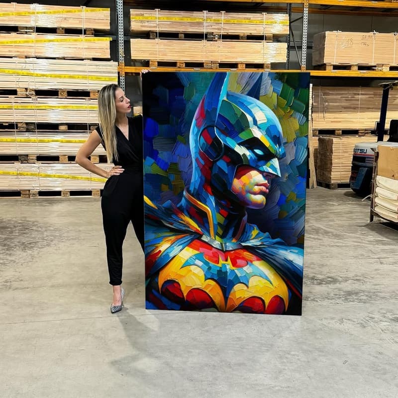 Batman Wandbild XXL – Buntes, modernes Leinwandbild für Wohnzimmer