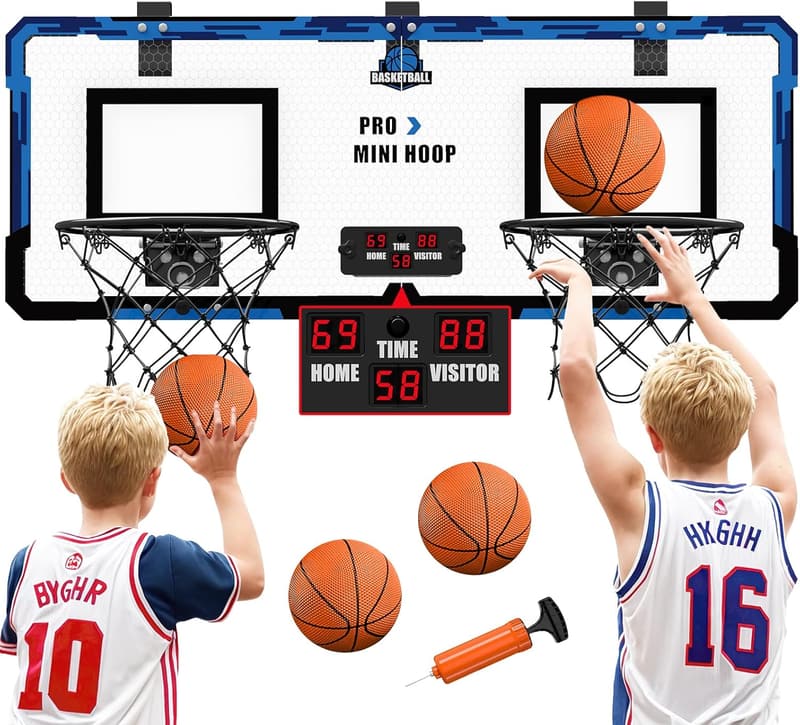 Mini Basketballkorb Set für Kinder – 2-Spieler Indoor/Outdoor, blau