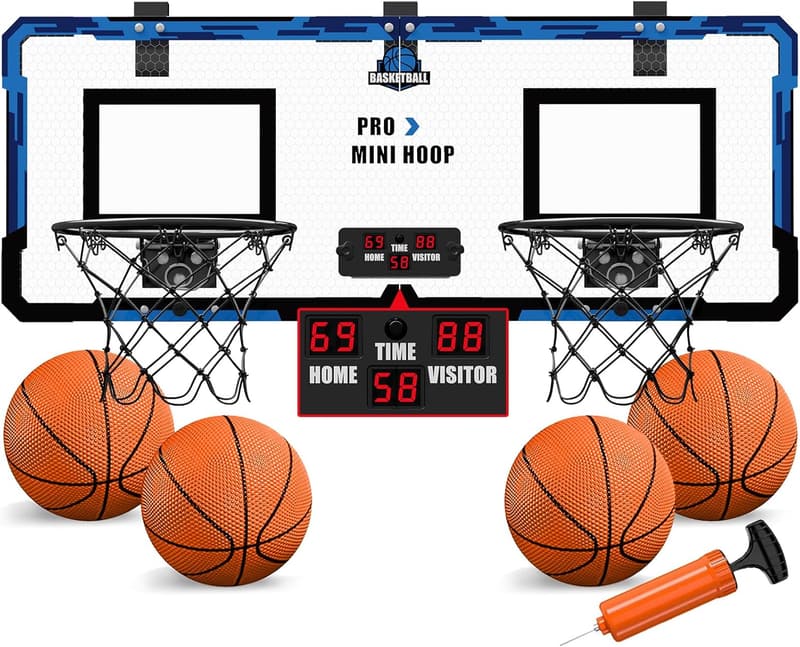 Mini Basketballkorb Set für Kinder – 2-Spieler Indoor/Outdoor, blau